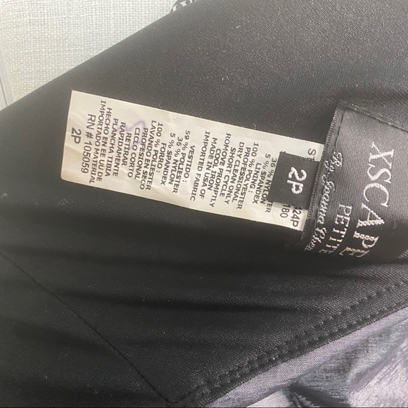 XSCAPE Petite Slate Single Shoulder Ruffle Mini - Picture 5 of 5